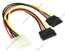 Переходник питания Molex -> 2xSATA (4pin-2x15pin)