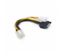 Переходник питания Molex+SATA -> 8-pin (4pin+15pin-8pin) разъем на видеокарте