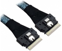 Кабель/ Cable, x8 8654 to 1x8 8654, 1M. To Controller SFF-8654 (SlimSAS), To Devices/Backplane 1 x8 SFF8654 SlimSAS. LSi 05-60007-00