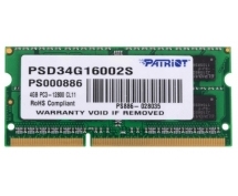 Модуль памяти SO-DIMM DDR3 4GB 1600МГц Patriot (CL11, 1.5V) (PSD34G16002S)