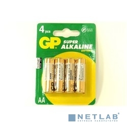 Элемент питания LR6 GP SUPER Alkaline 1.5В AA (4шт) (15A(2CR4)-UE4/BC4)