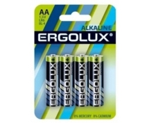 Элемент питания LR6 Ergolux АА Alkaline BL-4  (4шт, 1.5В)