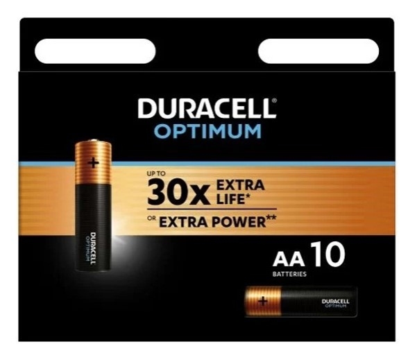 Элемент питания LR6 Duracell 10BL OPTIMUM AA  (10 шт в уп-ке)