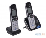 Телефон Panasonic KX-TG6812RUB (DECT, черный, с доп. трубкой)