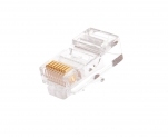 Разъём NIKOMAX RJ45/8P8C под витую пару, Кат.5e (Класс D), 100МГц, покрытие 50мкд, универсальные ножи, круглый ввод