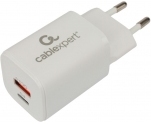 Зарядное устройство USB Gembird/Cablexpert (MP3A-PC-42) <QC3.0, 30Вт, 3А, 1xUSB, 1xType-C> (белый)