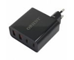 Зарядное устройство USB ORIENT PU-A100WL <QC3.0, 100Вт, 5А, 2xUSB, 2xType-C>