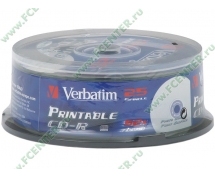 Диски CD-R 700MB Verbatim 52x (43439) <25 шт, на шпинделе, упаковка> Printable