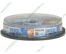 Диски CD-R 80min 700Mb Philips 52x <10 шт, на шпинделе, упаковка>