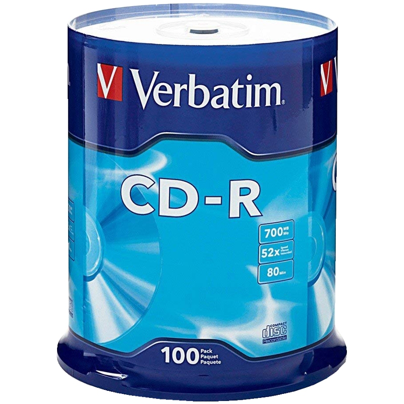 Диски CD-R 700MB Verbatim 52x (43430) <100 шт, на шпинделе, упаковка> DL+