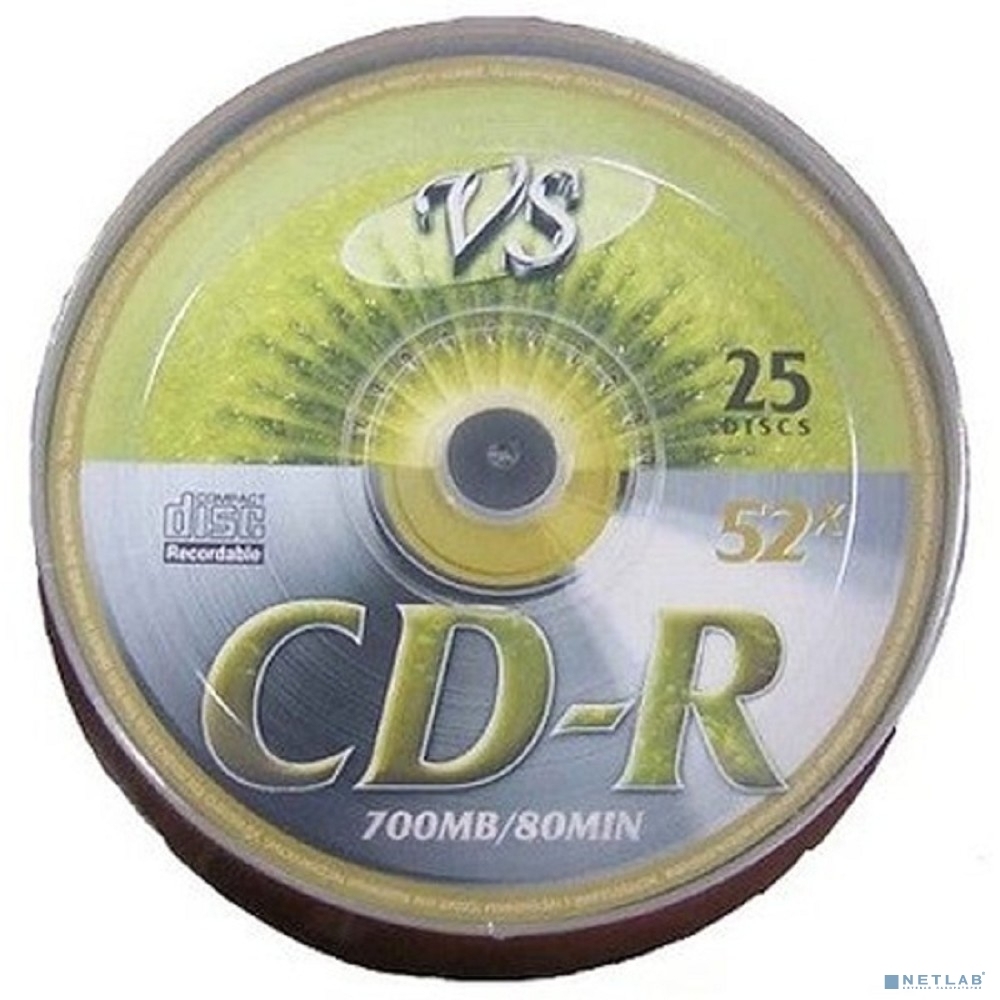 Диски CD-R 700MB VS 52x <25шт, shrink, упаковка>