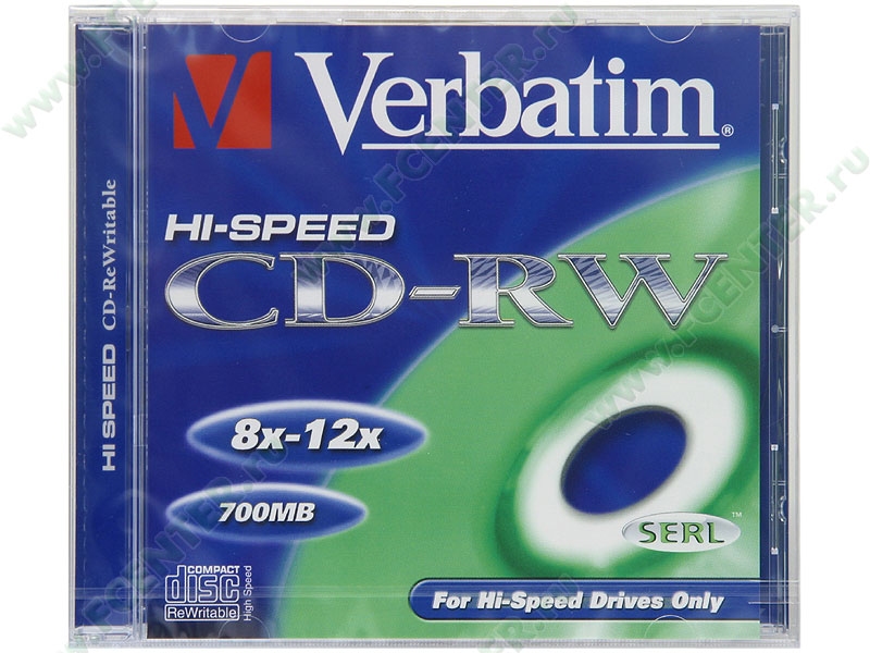 Диски CD-RW 700Mb Verbatim 12x (43148) <10 шт, упаковка>