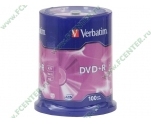 Диски DVD+R 4.7Gb Verbatim 16x (43551) <100 шт, на шпинделе, упаковка>