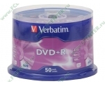 Диски DVD+R 4.7Gb Verbatim 16x (43550) <50 шт, на шпинделе, упаковка>