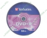 Диски DVD+R 4.7Gb Verbatim 16x (43550) <50 шт, на шпинделе, упаковка>