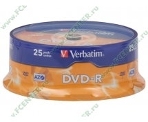 Диски DVD-R 4.7Gb Verbatim 16х  AdvancedAzo <25 шт, на шпинделе, упаковка>