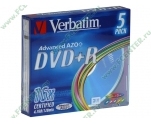 Диски DVD+R 4.7Gb Verbatim 16х (43556) <5 шт, slim, упаковка>