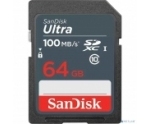 Карта памяти SecureDigital Card  64GB SanDisk SDXC Class 10 UHS-I U1 Ultra (SDSDUNR-064G-GN3IN)