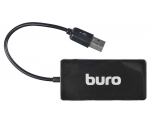 Разветвитель USB 2.0 Buro (BU-HUB4-U2.0-Slim) 4xUSB2.0 (черный)