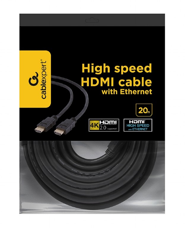 Кабель HDMI(m) - HDMI(m) 20м Gembird Cablexpert (CCF2-HDMI4-20M) v2.0 (черный)