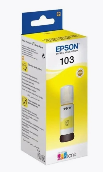 Чернила Epson Original 103Y/003Y C13T00S44A/C13T00V498 желтый (65мл) для Epson L3100/3110/3150