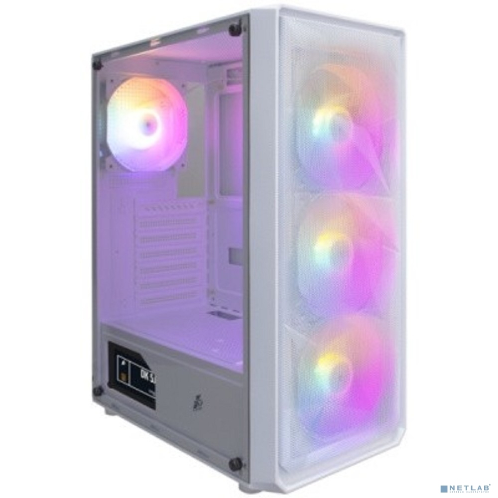 Корпус 1STPLAYER FD3 <ATX, без БП, 2xUSB2.0, 1xUSB3.0, Audio, окно, 4xFRGB Fan> (белый)