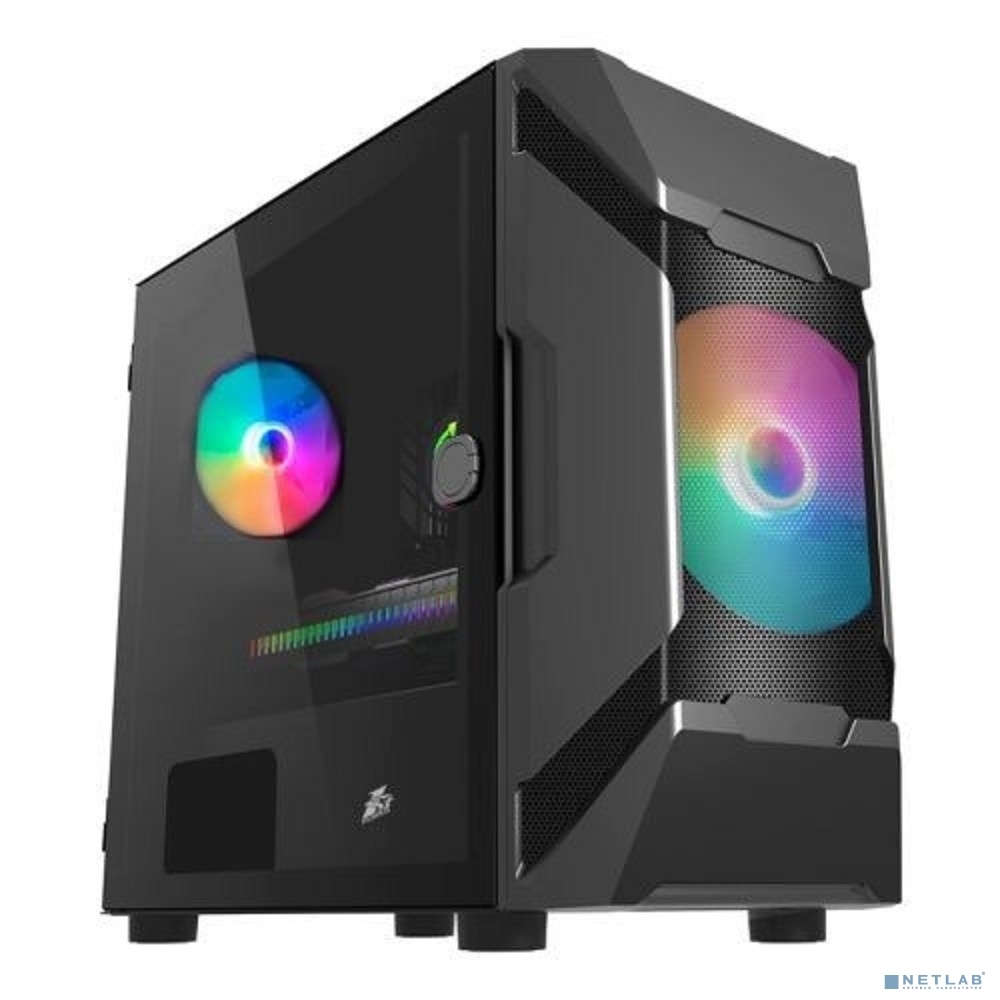 Корпус 1STPLAYER DK D3-A <mATX, без БП, 2xUSB2.0, 1xUSB3.0, Audio, окно, 2xFRGB Fan> (черный)