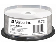 Диски BD-R 50Gb Verbatim 6x (43750) Printable <25 шт, на шпинделе, упаковка>