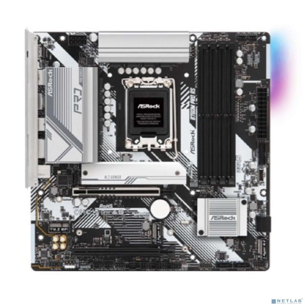 Сист.плата ASRock B760M PRO RS <1700 B760 4xDDR5 4xSATA3 RAID M.2 PCIe16 HDMI DP USB3.2 mATX>