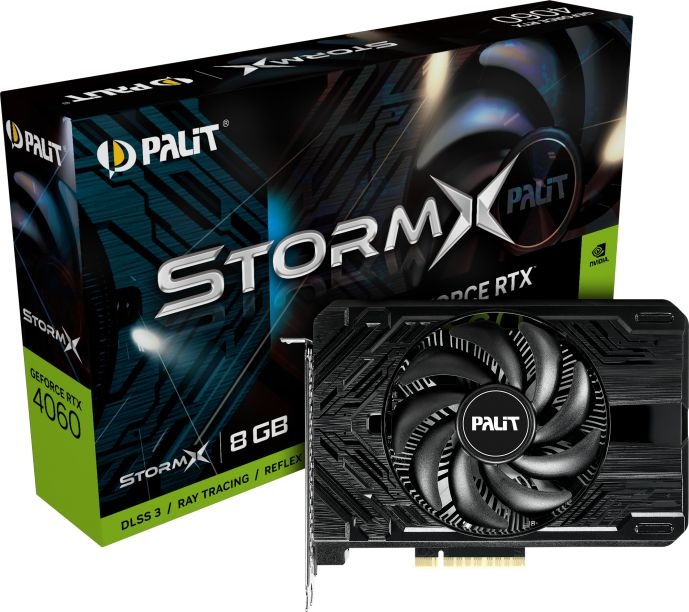 Видеокарта  8GB Palit RTX 4060 StormX <GDDR6, 128b, HDMI, 3xDP, RTL>