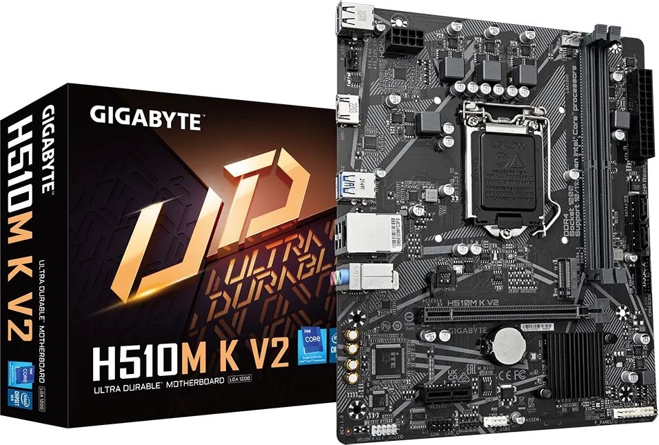 Сист.плата Gigabyte H510M K V2 <1200 470 2xDDR4 4xSATA3 M.2 PCIe16 HDMI USB3.2 mATX>