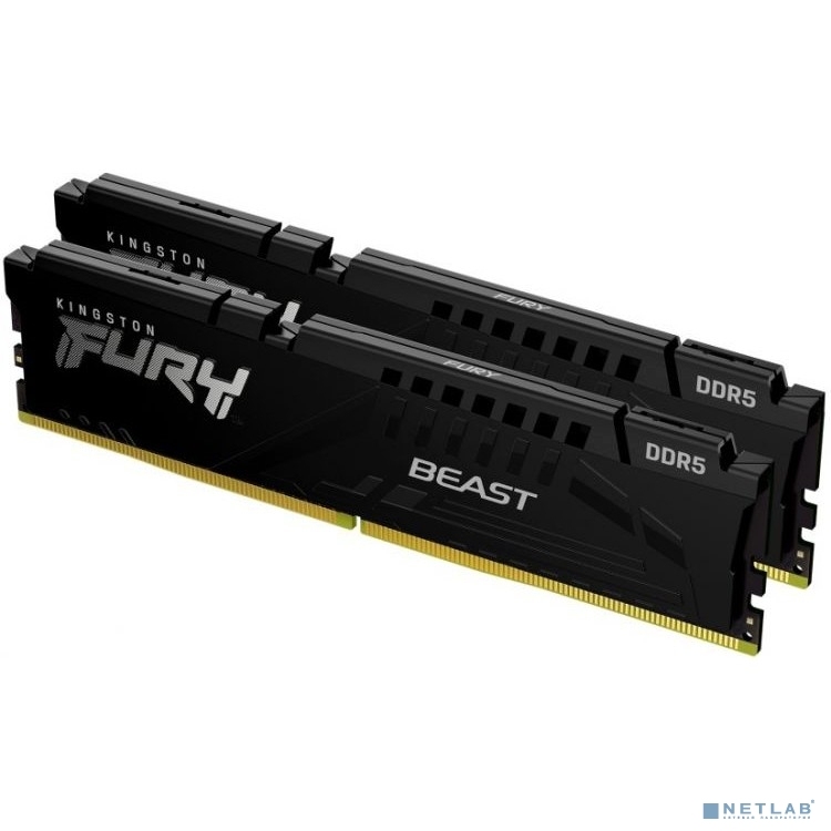 Набор памяти DDR5  2x8GB 5600МГц Kingston FURY Beast Black (CL40, 1.25V) радиатор (черный)