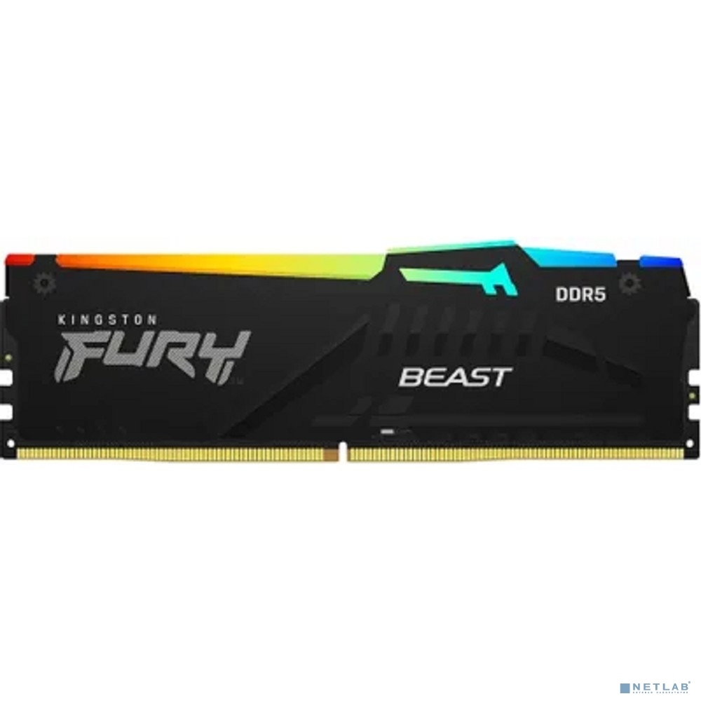 Модуль памяти DDR5 16GB 5600МГц Kingston FURY Beast Black RGB EXPO (CL36, 1.25V) радиатор (черный)