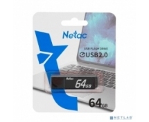 Накопитель  64GB Netac U351 (NT03U351N-064G-20BK) <USB2.0> (черный)