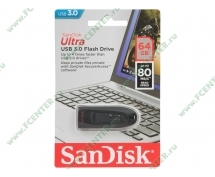 Накопитель  64GB SanDisk Ultra (SDCZ48-064G-U46) <USB3.0> <черный>