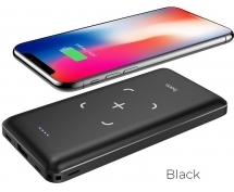 Внешний портативный аккумулятор Hoco J50 Surf 10000mAh 5W 2A USB-A (беспр. зар.) (черный)