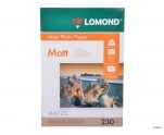 Бумага LOMOND (A4, 230гр, 25л) InkJet Матовая, 1стор. <0102050>