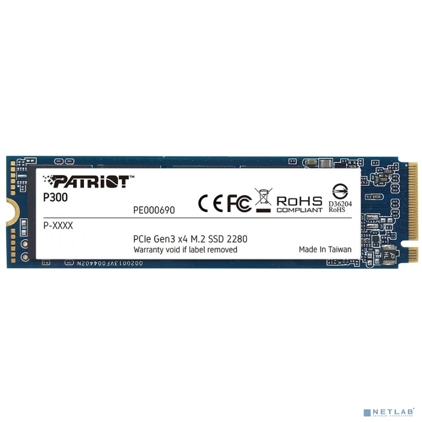Накопитель SSD 1TB Patriot P300 (P300P1TBM28) <M.2 2280, NVMe, PCI-Ex4 3.0>