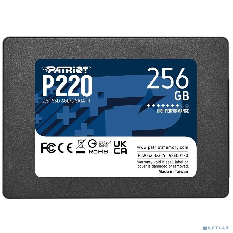 Накопитель SSD  256GB Patriot P220 (P220S256G25) <2.5", 7мм, SATA3>
