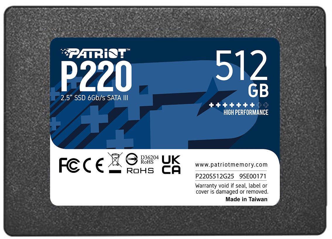Накопитель SSD  512GB Patriot P220 (P220S512G25) <2.5", 7мм, SATA3>