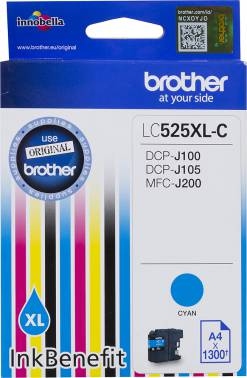 Картридж Brother LC525 XL C синий для DCP-J100, DCP-J105, DCP-J200  (1300 стр.)