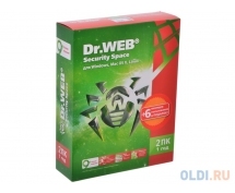 Антивирус: Dr.Web Security Space - 1 год 2 ПК (BHW-B-12M-2-A3)