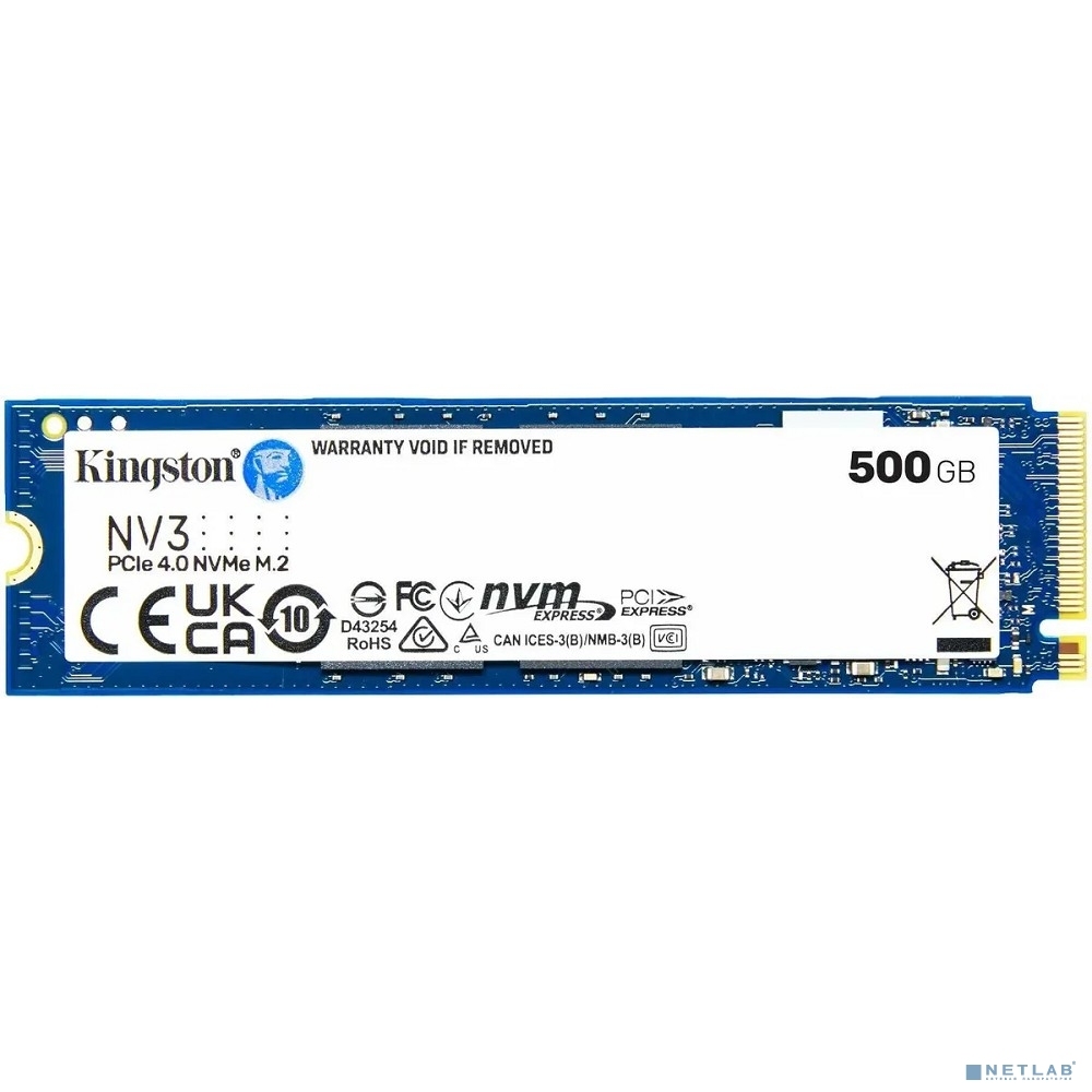 Накопитель SSD Kingston 500Gb NV3, R5000/W3000MB/s MTBF 2M 160TBW (SNV3S/500G)