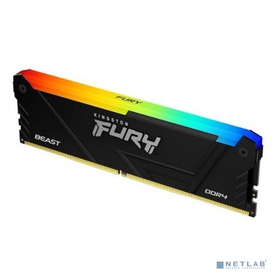 Модуль памяти DDR4 16GB 3600МГц Kingston FURY Beast Black RGB (CL18, 1.35V) радиатор (черный)