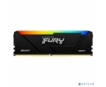 Модуль памяти DDR4 16GB 3600МГц Kingston FURY Beast Black RGB (CL18, 1.35V) радиатор (черный)