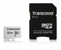 Карта памяти MicroSD  32GB Transcend 300S UHS-I U1 + адаптер (TS32GUSD300S-A)