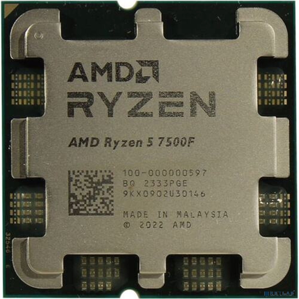 Процессор AMD Ryzen 5 7500F <3.7ГГц, 6 ядер, 6x1024K+32M, 65Вт, AM5> OEM